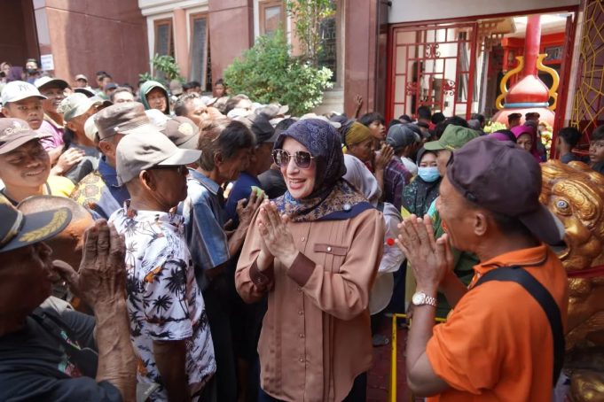 Wakil Walikota Balgis Apresiasi Bakti Sosial Klenteng Po An Thian, Inilah Pesan Balgis,,