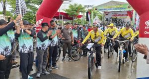 Kolaborasi Pemkot Pekalongan dan Kodim Pekalongan, Ratusan Peserta Ramaikan Gowes Gembira Jelang Ramadan